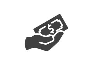 Hand With Money Bill Vector Icon. Filled Flat Sign For Mobile Co